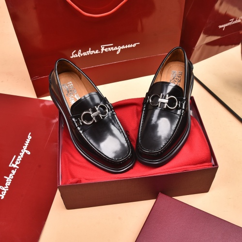 Replica Salvatore Ferragamo Leather Shoes For Men #971490 $125.00 USD for Wholesale