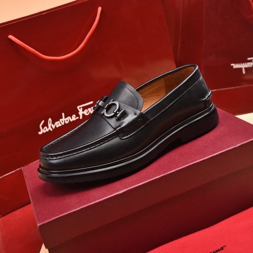 Replica Salvatore Ferragamo Leather Shoes For Men #971500 $125.00 USD for Wholesale