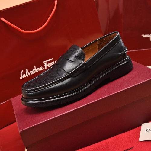 Replica Salvatore Ferragamo Leather Shoes For Men #971506 $125.00 USD for Wholesale