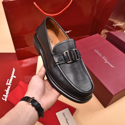 Replica Salvatore Ferragamo Leather Shoes For Men #971509 $125.00 USD for Wholesale
