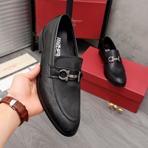 Replica Salvatore Ferragamo Leather Shoes For Men #971516 $76.00 USD for Wholesale