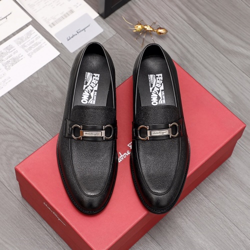 Replica Salvatore Ferragamo Leather Shoes For Men #971517 $76.00 USD for Wholesale