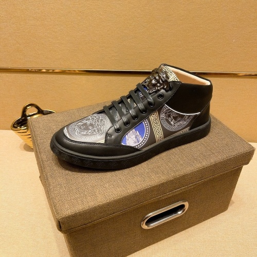 Replica Versace High Tops Shoes For Men #971542 $82.00 USD for Wholesale