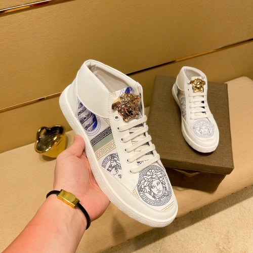 Replica Versace High Tops Shoes For Men #971543 $82.00 USD for Wholesale
