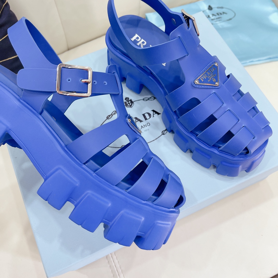 blue prada sandals