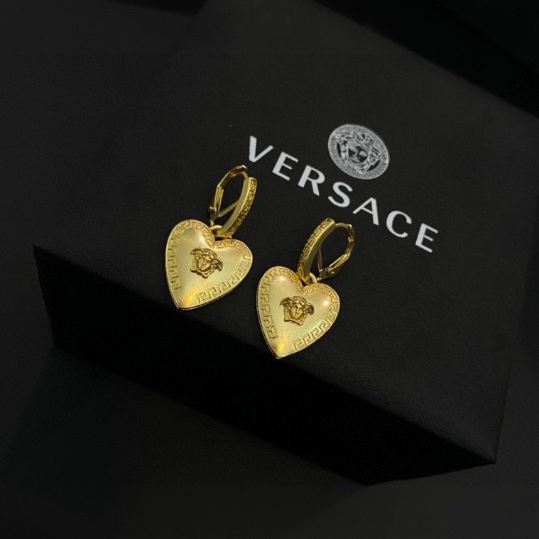 versace heart earrings