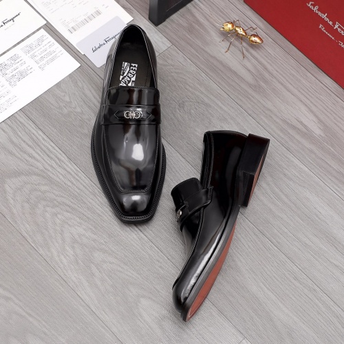 Replica Salvatore Ferragamo Leather Shoes For Men #973104 $92.00 USD for Wholesale