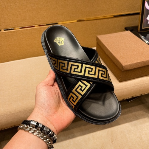 Replica Versace Slippers For Men #973323 $48.00 USD for Wholesale
