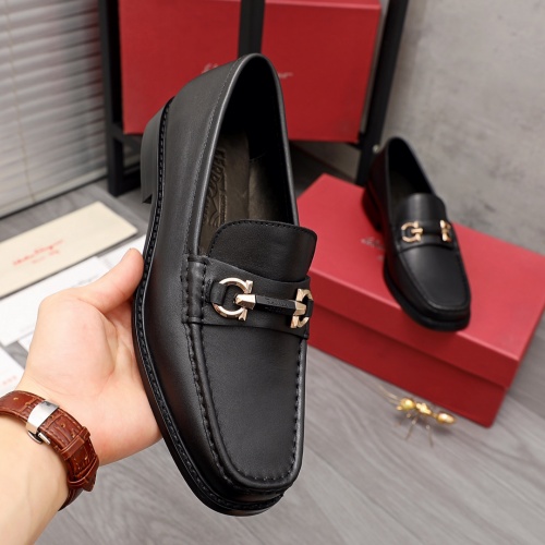 Replica Salvatore Ferragamo Leather Shoes For Men #974665 $88.00 USD for Wholesale