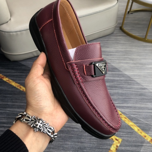Replica Prada Leather Shoes For Men #974710 $88.00 USD for Wholesale