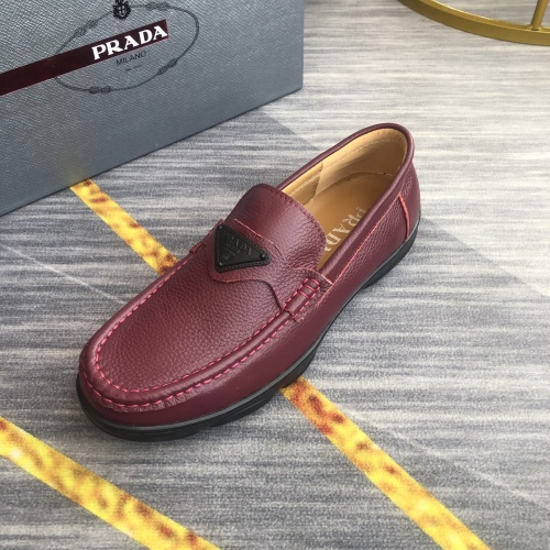Replica Prada Leather Shoes For Men #974715 $88.00 USD for Wholesale