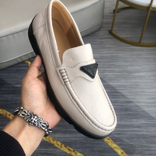 Replica Prada Leather Shoes For Men #974716 $88.00 USD for Wholesale