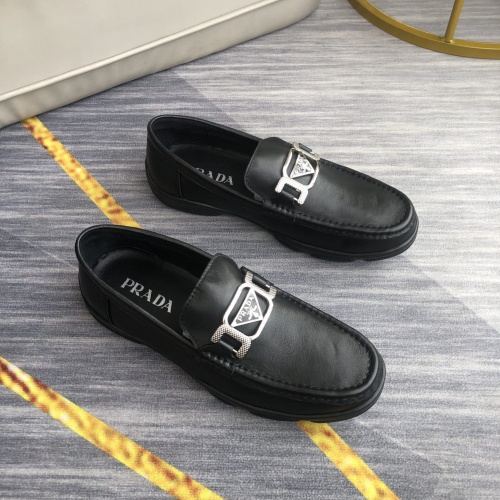 Replica Prada Leather Shoes For Men #974717 $88.00 USD for Wholesale