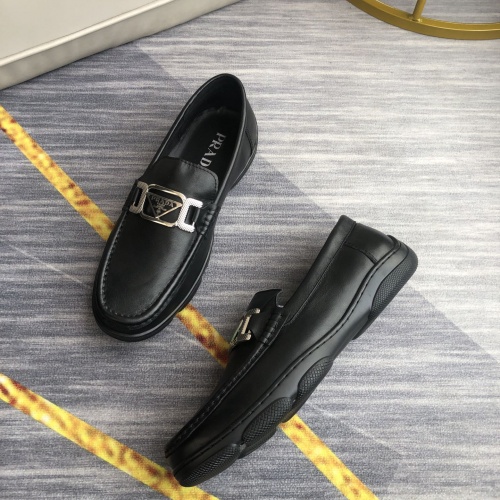 Replica Prada Leather Shoes For Men #974717 $88.00 USD for Wholesale