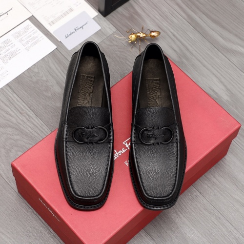 Replica Salvatore Ferragamo Leather Shoes For Men #974833 $88.00 USD for Wholesale