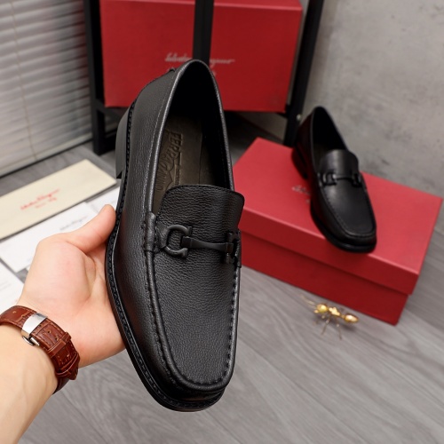 Replica Salvatore Ferragamo Leather Shoes For Men #974835 $88.00 USD for Wholesale