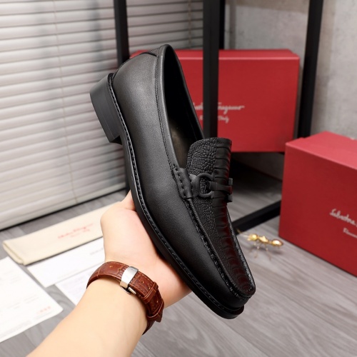 Replica Salvatore Ferragamo Leather Shoes For Men #974837 $88.00 USD for Wholesale