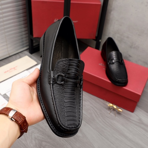 Replica Salvatore Ferragamo Leather Shoes For Men #974837 $88.00 USD for Wholesale