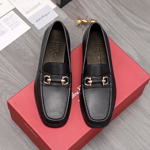 Replica Salvatore Ferragamo Leather Shoes For Men #974838 $88.00 USD for Wholesale