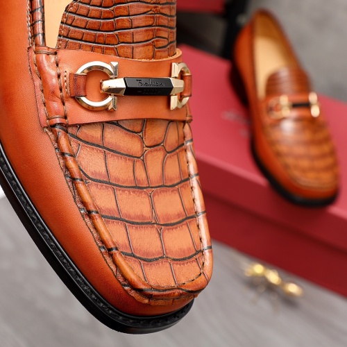 Replica Salvatore Ferragamo Leather Shoes For Men #974842 $88.00 USD for Wholesale