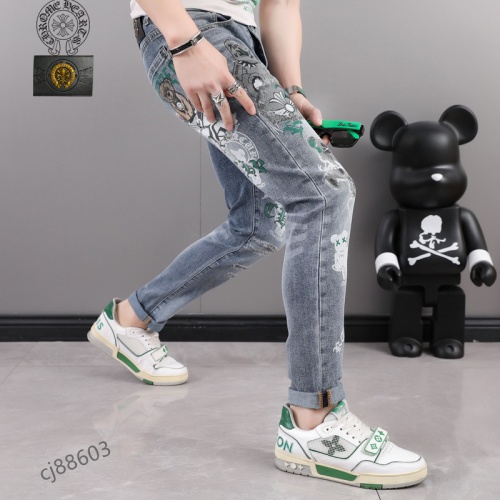 Replica Chrome Hearts Jeans For Men #975908 $48.00 USD for Wholesale
