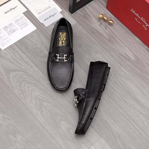 Replica Salvatore Ferragamo Leather Shoes For Men #976372 $68.00 USD for Wholesale