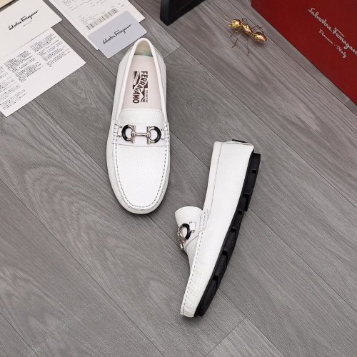 Replica Salvatore Ferragamo Leather Shoes For Men #976373 $68.00 USD for Wholesale