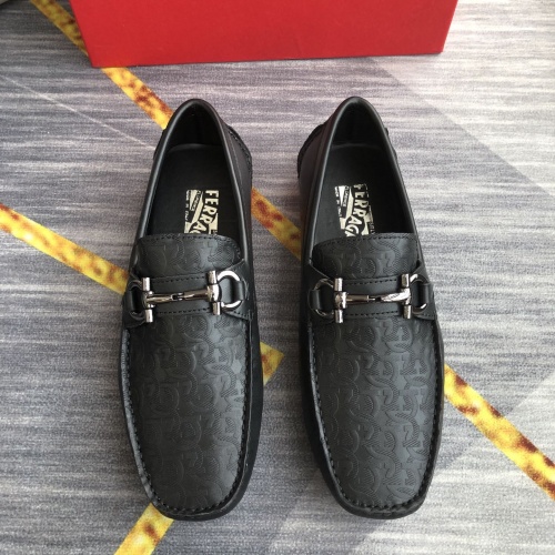 Replica Salvatore Ferragamo Leather Shoes For Men #976559 $98.00 USD for Wholesale