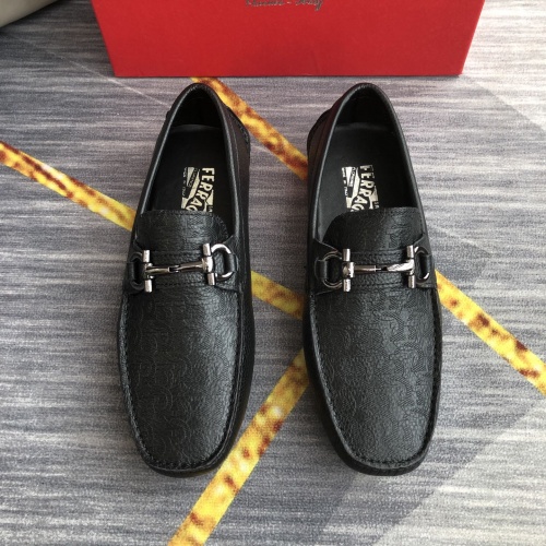 Replica Salvatore Ferragamo Leather Shoes For Men #976560 $98.00 USD for Wholesale
