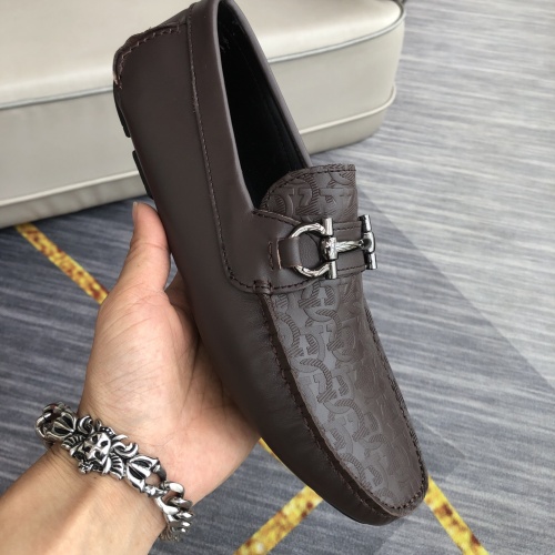 Replica Salvatore Ferragamo Leather Shoes For Men #976562 $98.00 USD for Wholesale