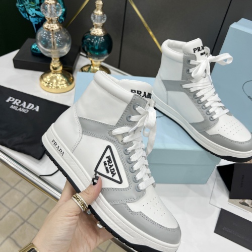 Replica Prada High Tops Shoes For Women #976718 $122.00 USD for Wholesale
