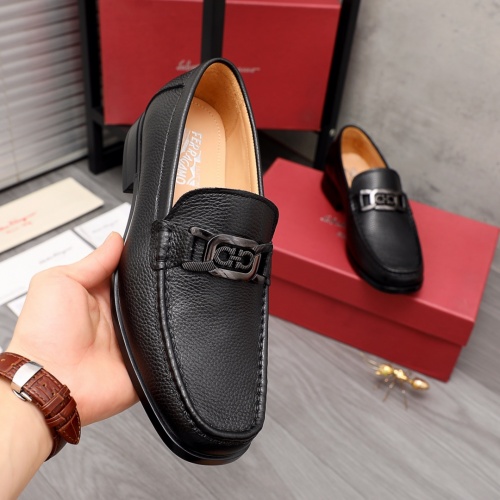 Replica Salvatore Ferragamo Leather Shoes For Men #979014 $88.00 USD for Wholesale