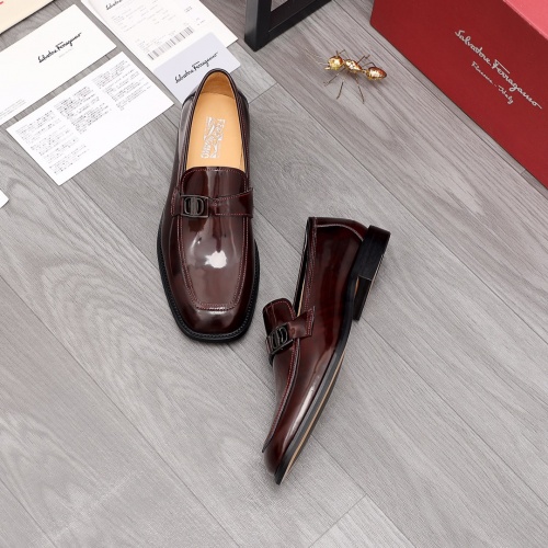 Replica Salvatore Ferragamo Leather Shoes For Men #979029 $88.00 USD for Wholesale