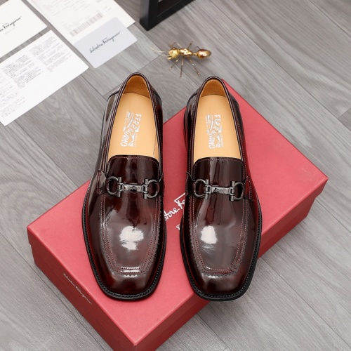 Replica Salvatore Ferragamo Leather Shoes For Men #979030 $88.00 USD for Wholesale