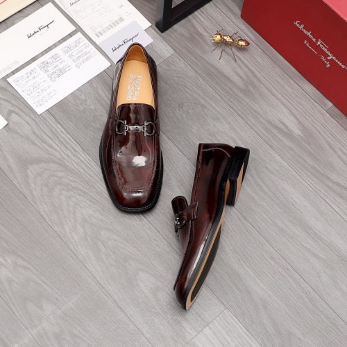 Replica Salvatore Ferragamo Leather Shoes For Men #979030 $88.00 USD for Wholesale