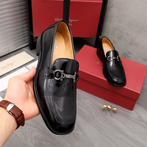 Replica Salvatore Ferragamo Leather Shoes For Men #979031 $88.00 USD for Wholesale