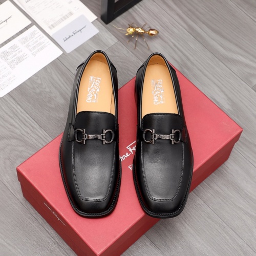 Replica Salvatore Ferragamo Leather Shoes For Men #979032 $88.00 USD for Wholesale