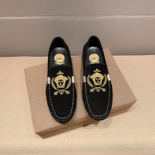 Replica Versace Leather Shoes For Men #979130 $68.00 USD for Wholesale