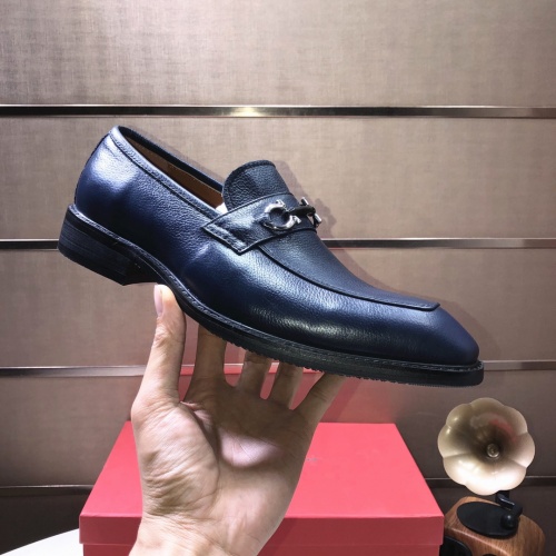Replica Salvatore Ferragamo Leather Shoes For Men #979157 $82.00 USD for Wholesale