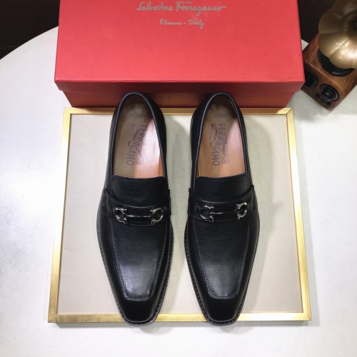 Replica Salvatore Ferragamo Leather Shoes For Men #979158 $82.00 USD for Wholesale