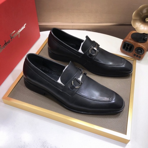 Replica Salvatore Ferragamo Leather Shoes For Men #979160 $85.00 USD for Wholesale