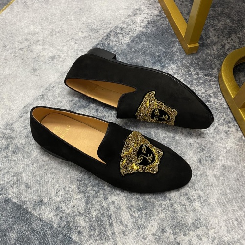 Replica Versace Leather Shoes For Men #980796 $72.00 USD for Wholesale