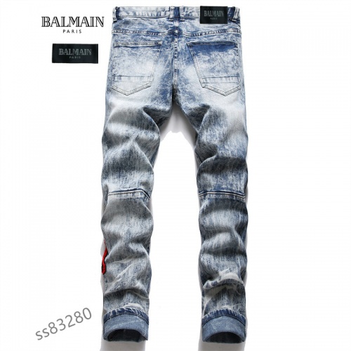 Replica Balmain Jeans For Men #981081 $48.00 USD for Wholesale