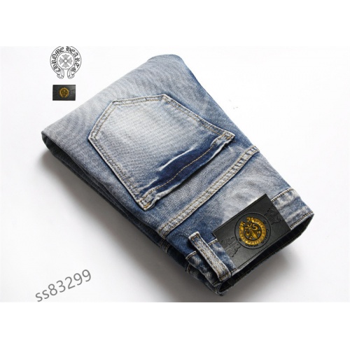 Replica Chrome Hearts Jeans For Men #981091 $48.00 USD for Wholesale