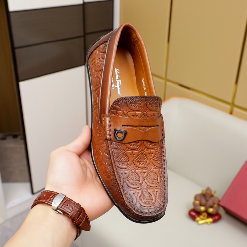 Replica Salvatore Ferragamo Leather Shoes For Men #981205 $68.00 USD for Wholesale