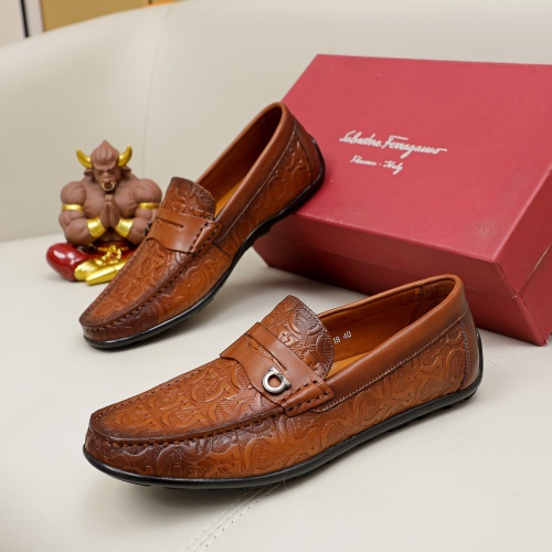 Replica Ferragamo Salvatore FS Leather Shoes For Men #981205 $68.00 USD for Wholesale
