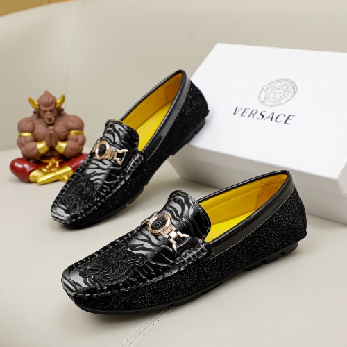 Replica Versace Leather Shoes For Men #981249 $68.00 USD for Wholesale