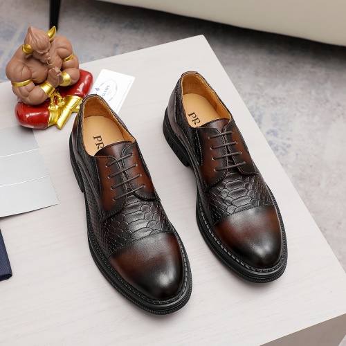 Replica Prada Leather Shoes For Men #981250 $82.00 USD for Wholesale