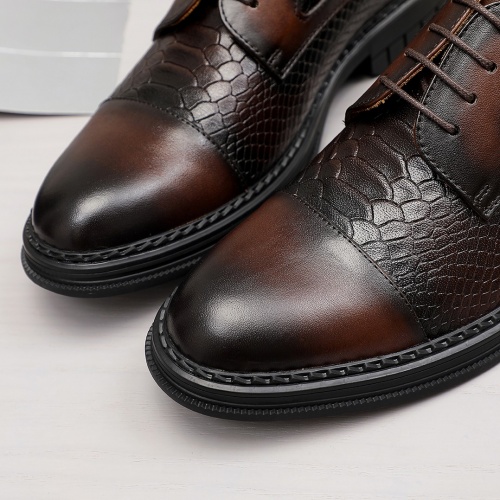 Replica Prada Leather Shoes For Men #981250 $82.00 USD for Wholesale