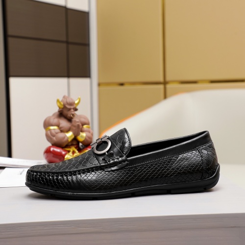 Replica Salvatore Ferragamo Leather Shoes For Men #981288 $72.00 USD for Wholesale